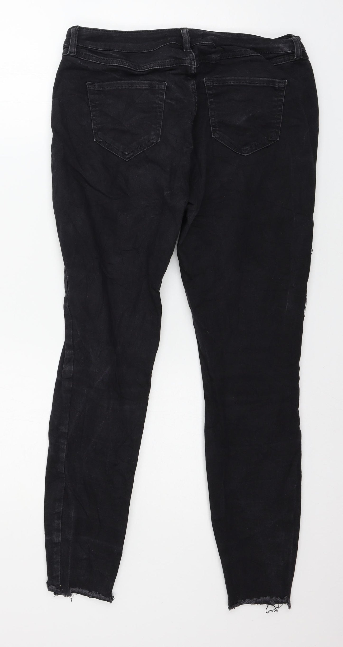 Denim & Co. Womens Black  Denim Skinny Jeans Size 14 L27 in