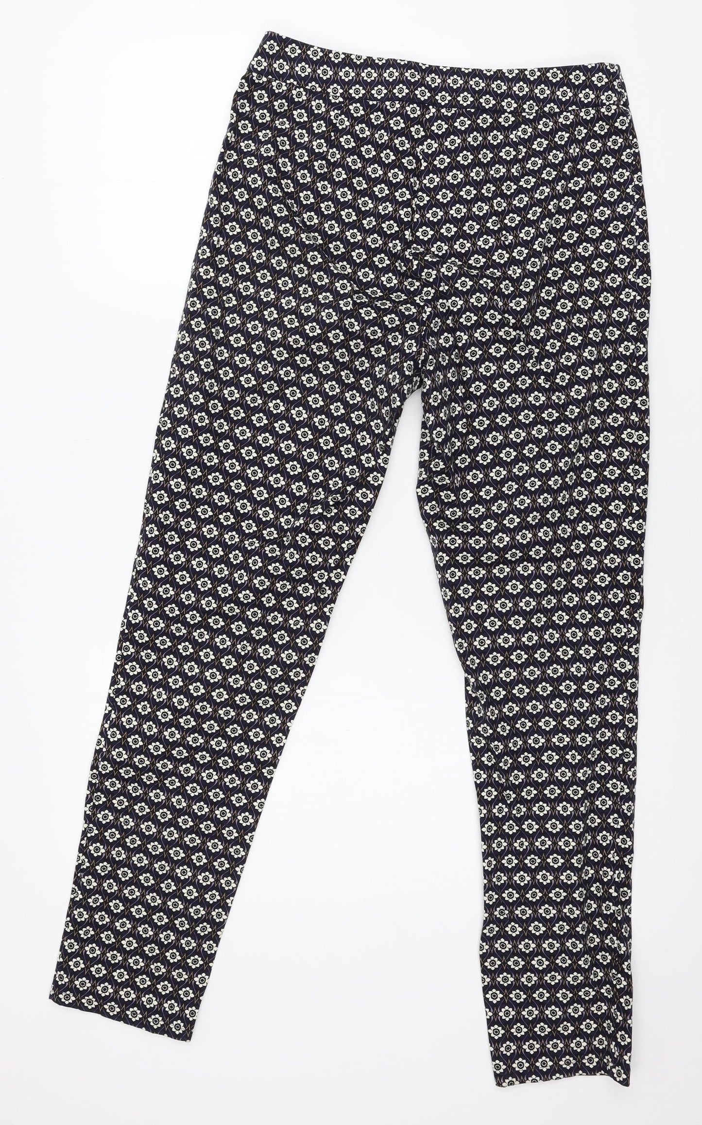 Rabarbar Womens Blue Geometric  Trousers  Size 8 L28 in