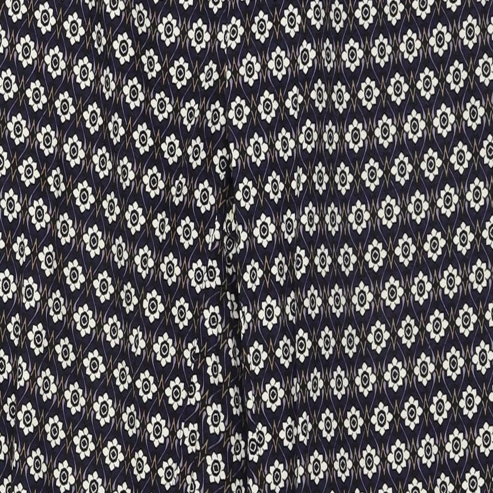 Rabarbar Womens Blue Geometric  Trousers  Size 8 L28 in