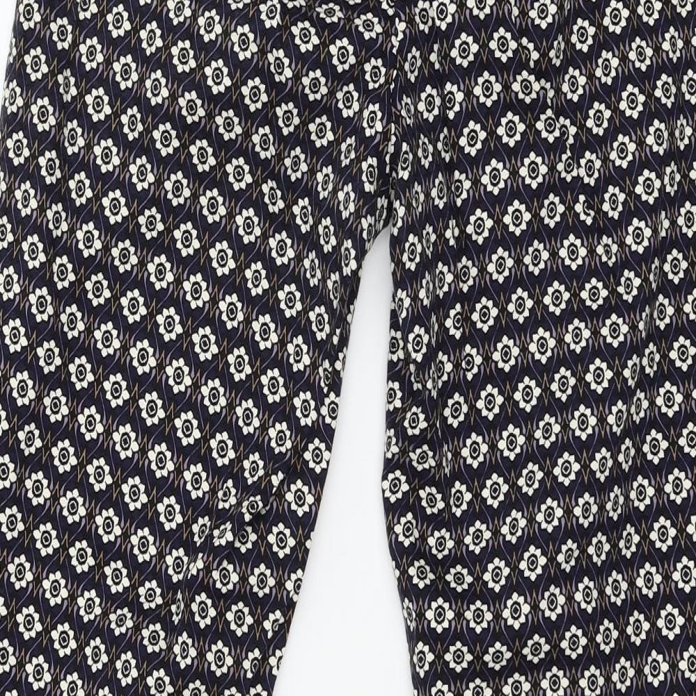 Rabarbar Womens Blue Geometric  Trousers  Size 8 L28 in