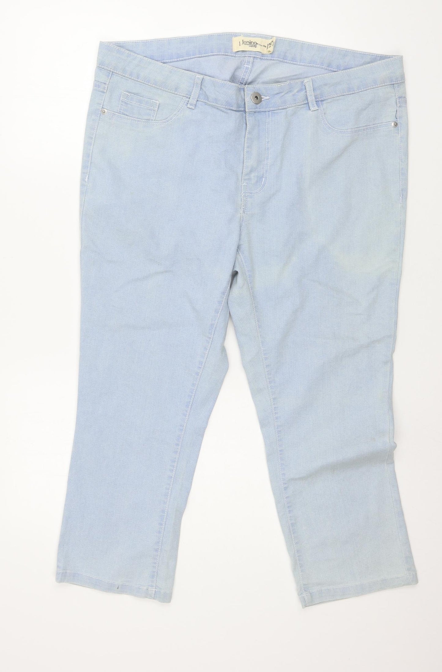 Janina Womens Blue  Denim Cropped Jeans Size 18 L23 in