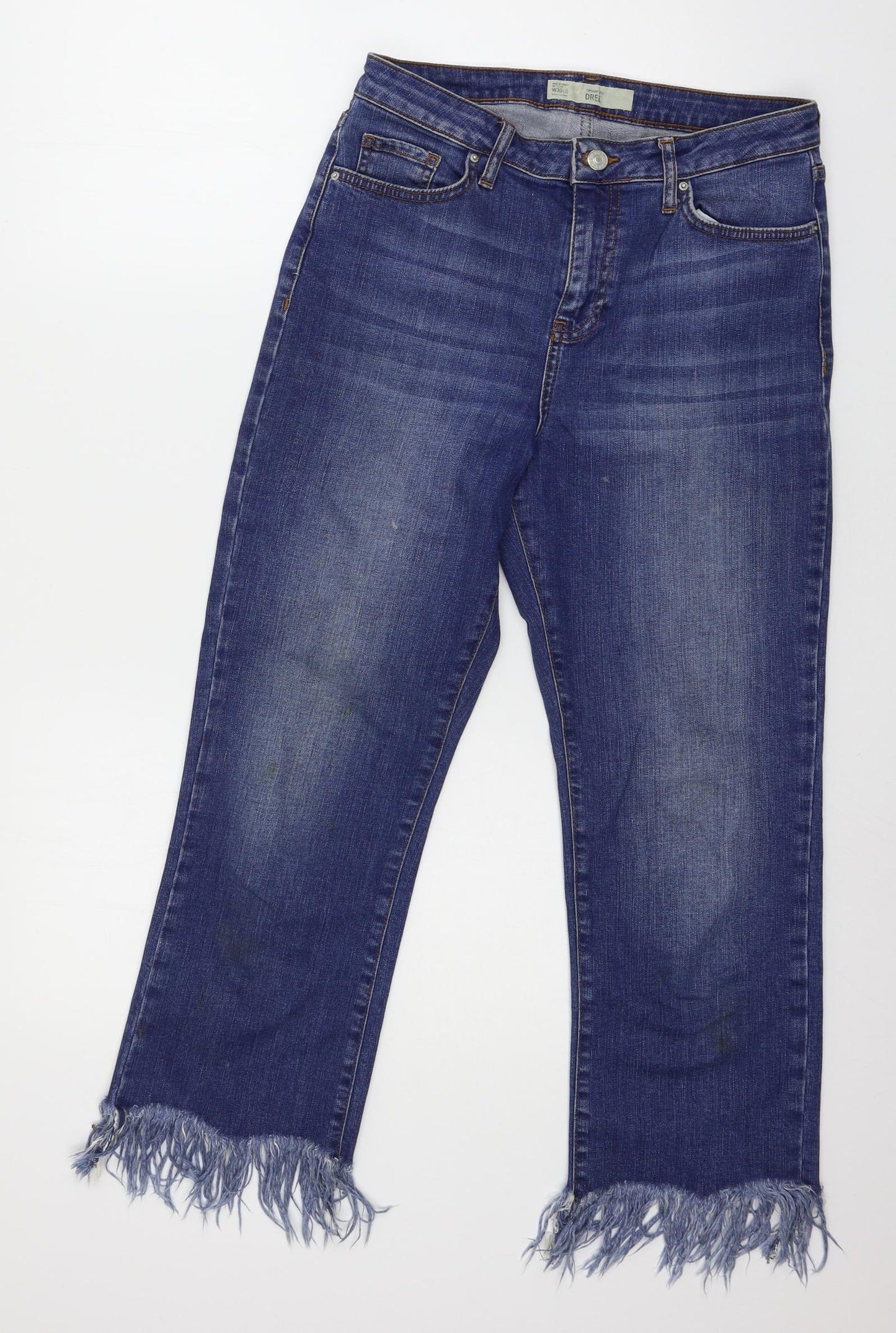 Topshop Womens Blue  Denim Cropped Jeans Size 30 in L32 in