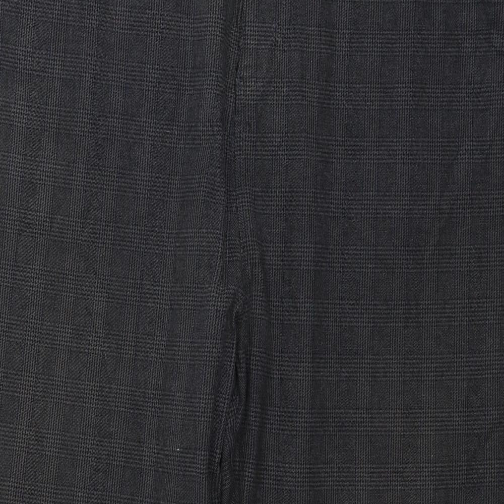 Cotton Traders Mens Green Check Denim Straight Jeans Size 48 in L25 in