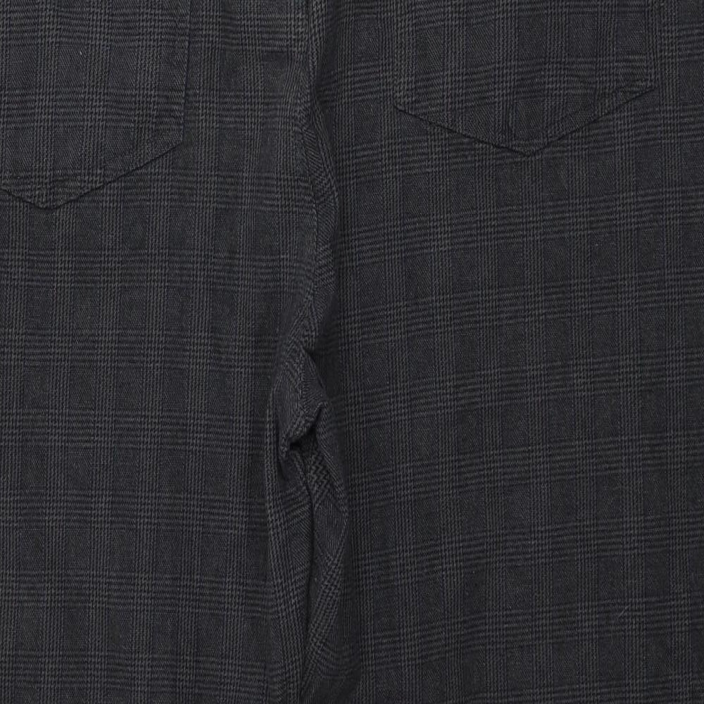 Cotton Traders Mens Green Check Denim Straight Jeans Size 48 in L25 in