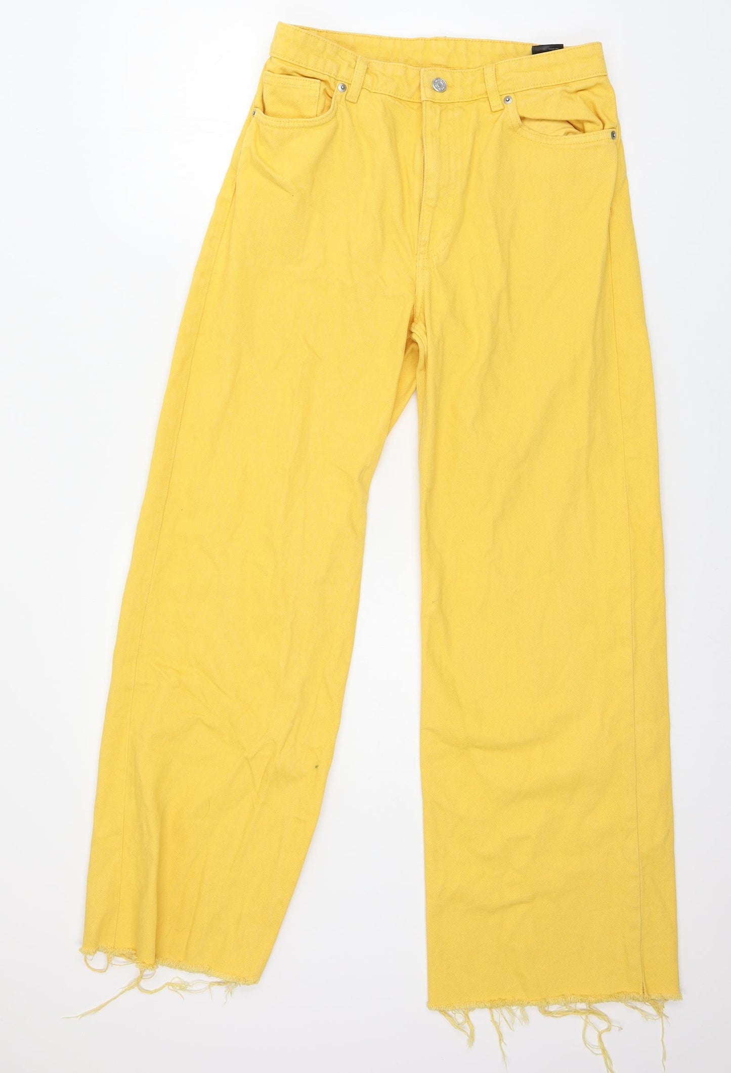 Monki Womens Yellow  Denim Wide-Leg Jeans Size 29 in L29 in
