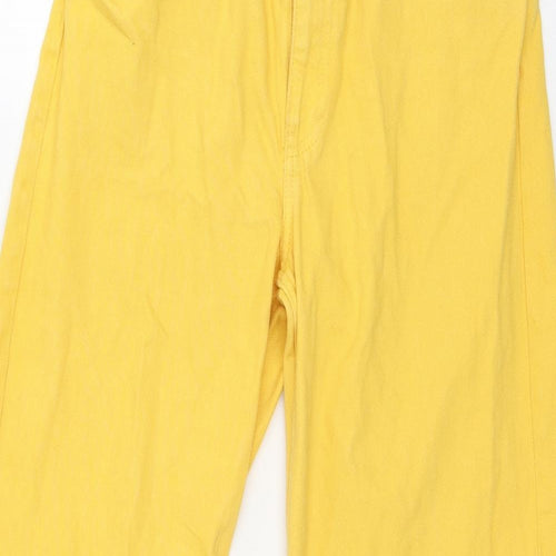 Monki Womens Yellow  Denim Wide-Leg Jeans Size 29 in L29 in