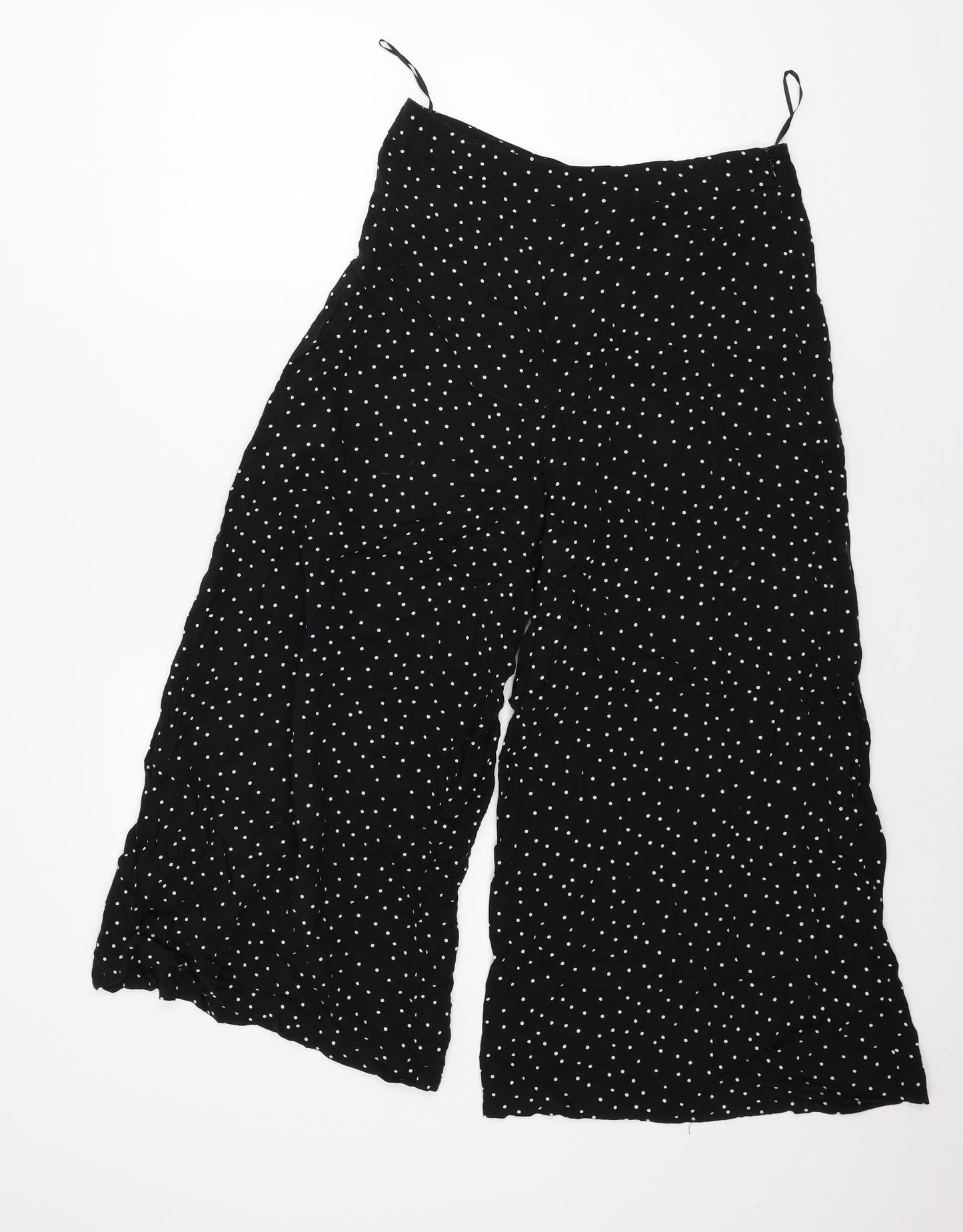 New Look Womens Black Polka Dot  Cropped Trousers Size 10 L21 in