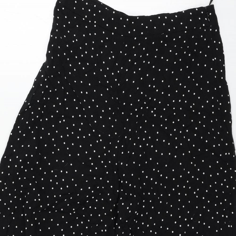 New Look Womens Black Polka Dot  Cropped Trousers Size 10 L21 in
