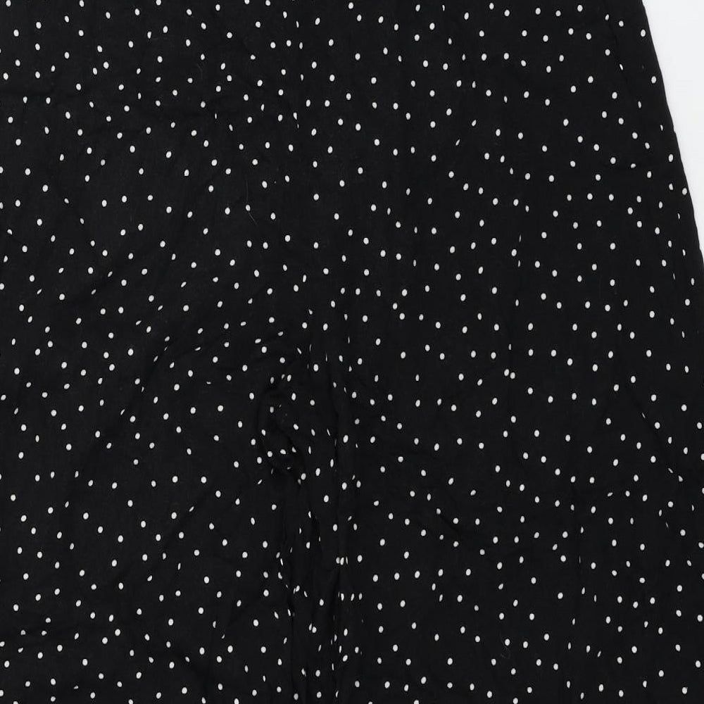New Look Womens Black Polka Dot  Cropped Trousers Size 10 L21 in