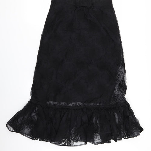 H&M Womens Black Floral  Flare Skirt Size 10