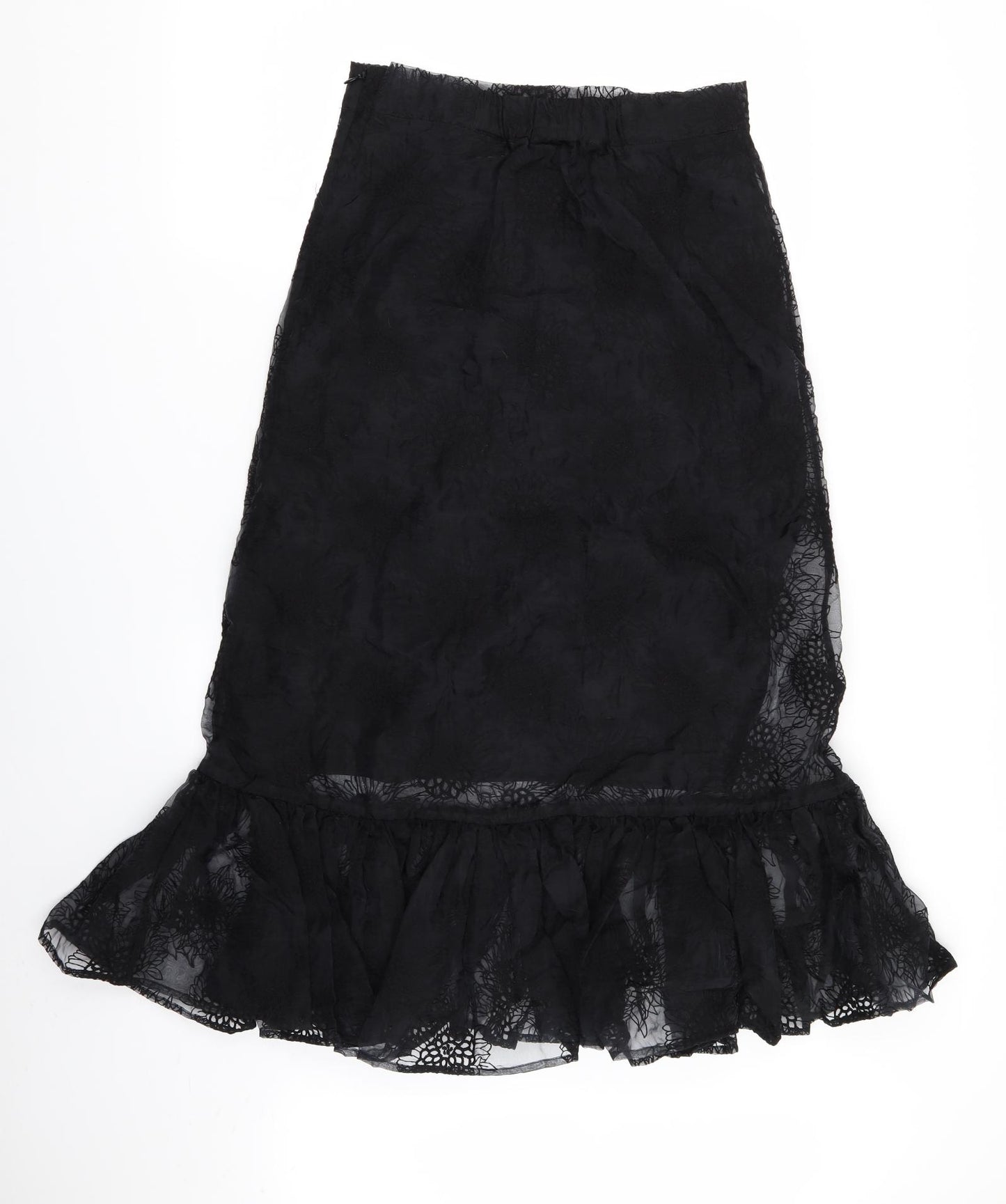 H&M Womens Black Floral  Flare Skirt Size 10