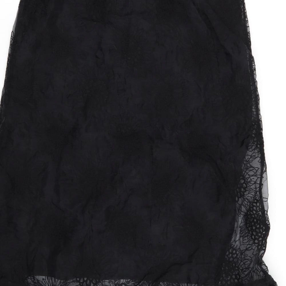 H&M Womens Black Floral  Flare Skirt Size 10