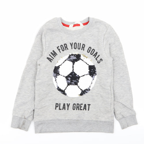 H&M Girls Grey   Pullover Jumper Size 7-8 Years