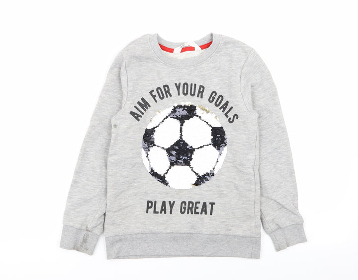 H&M Girls Grey   Pullover Jumper Size 7-8 Years