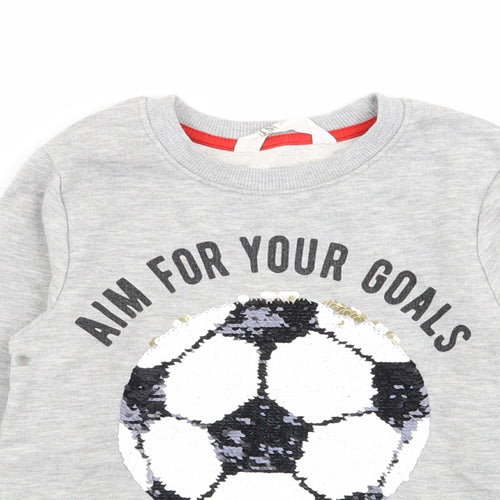 H&M Girls Grey   Pullover Jumper Size 7-8 Years