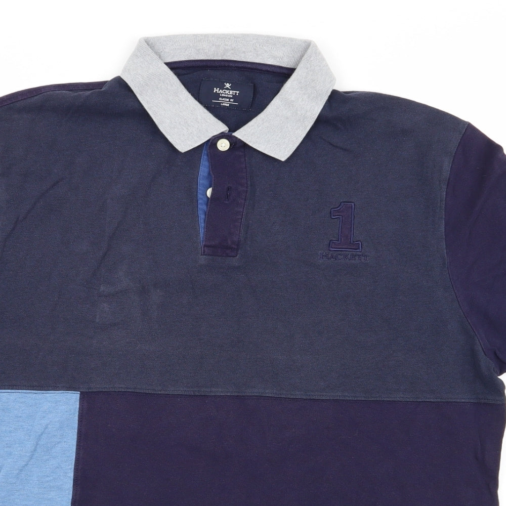 Hackett Mens Blue    Polo Size L