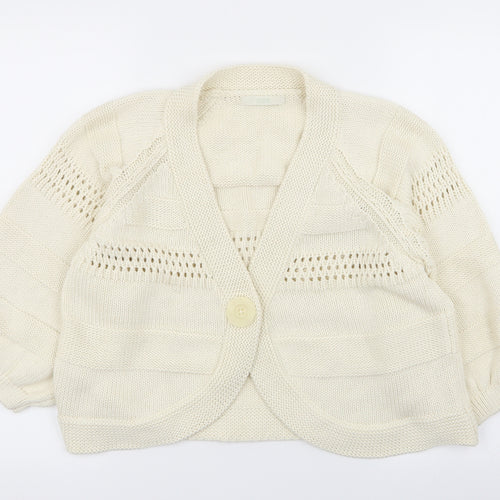 M&S Womens Ivory   Cardigan Jumper Size 18