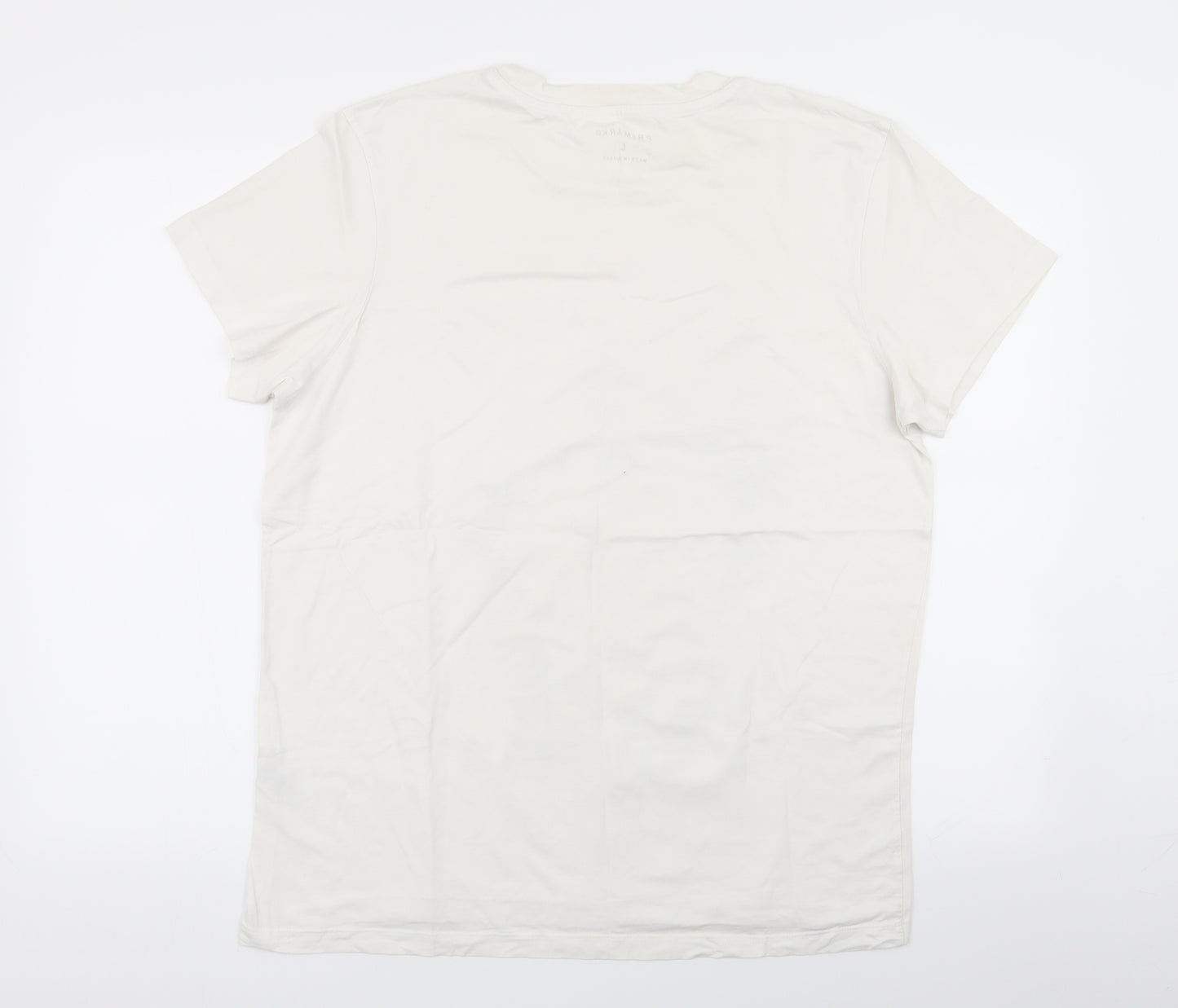 Primark Mens White    T-Shirt Size L