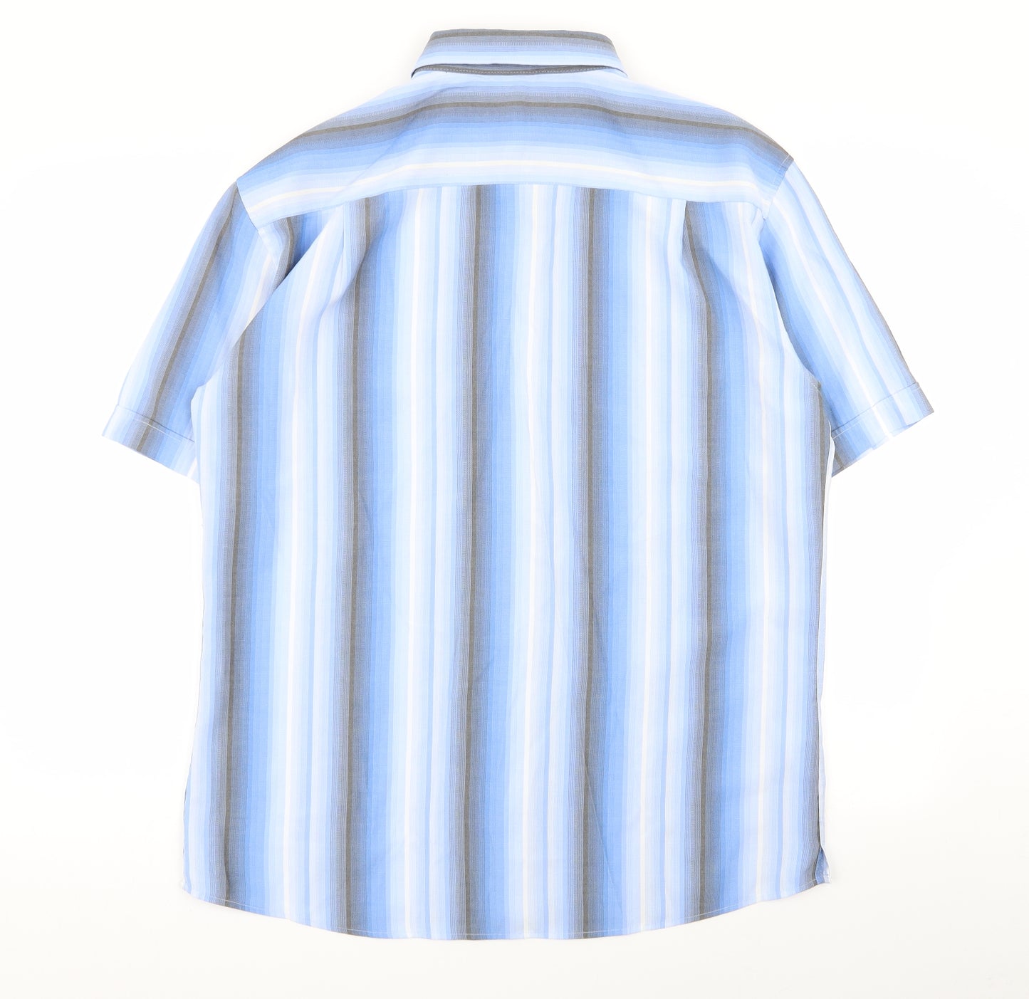 M&S Mens Multicoloured Striped   Button-Up Size L