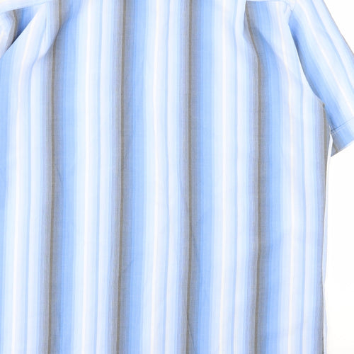 M&S Mens Multicoloured Striped   Button-Up Size L