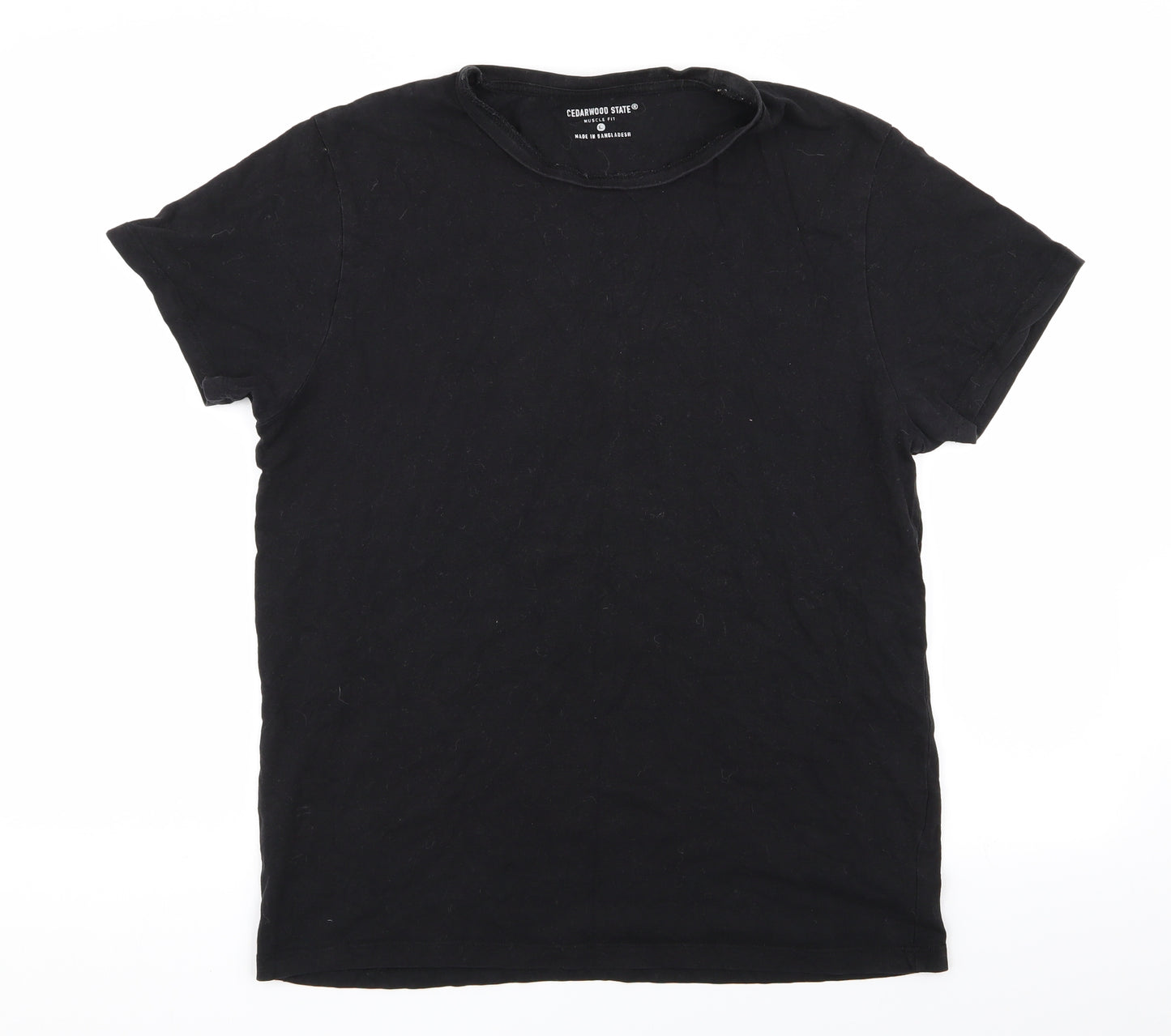 Cedar Wood State Mens Black    T-Shirt Size L