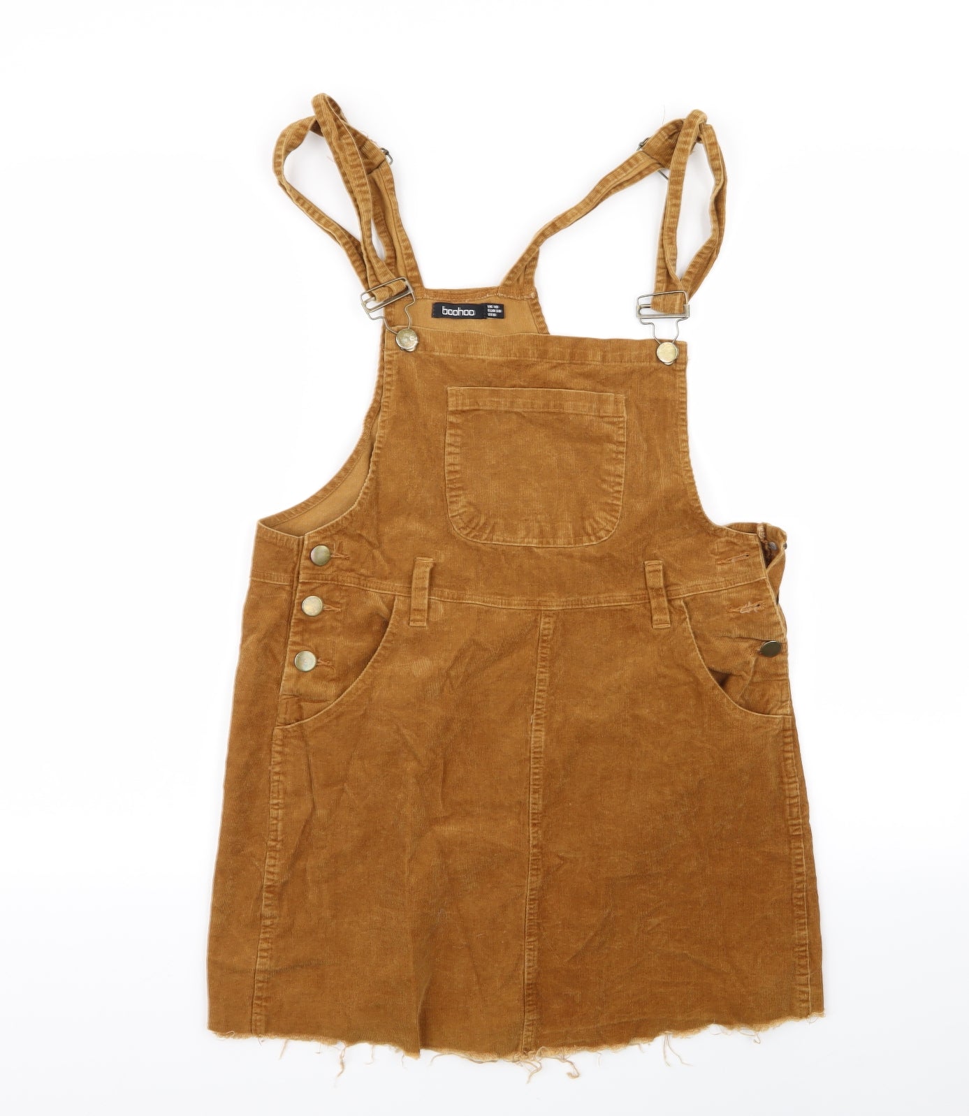 Boohoo Womens Brown   Pinafore/Dungaree Dress  Size 10