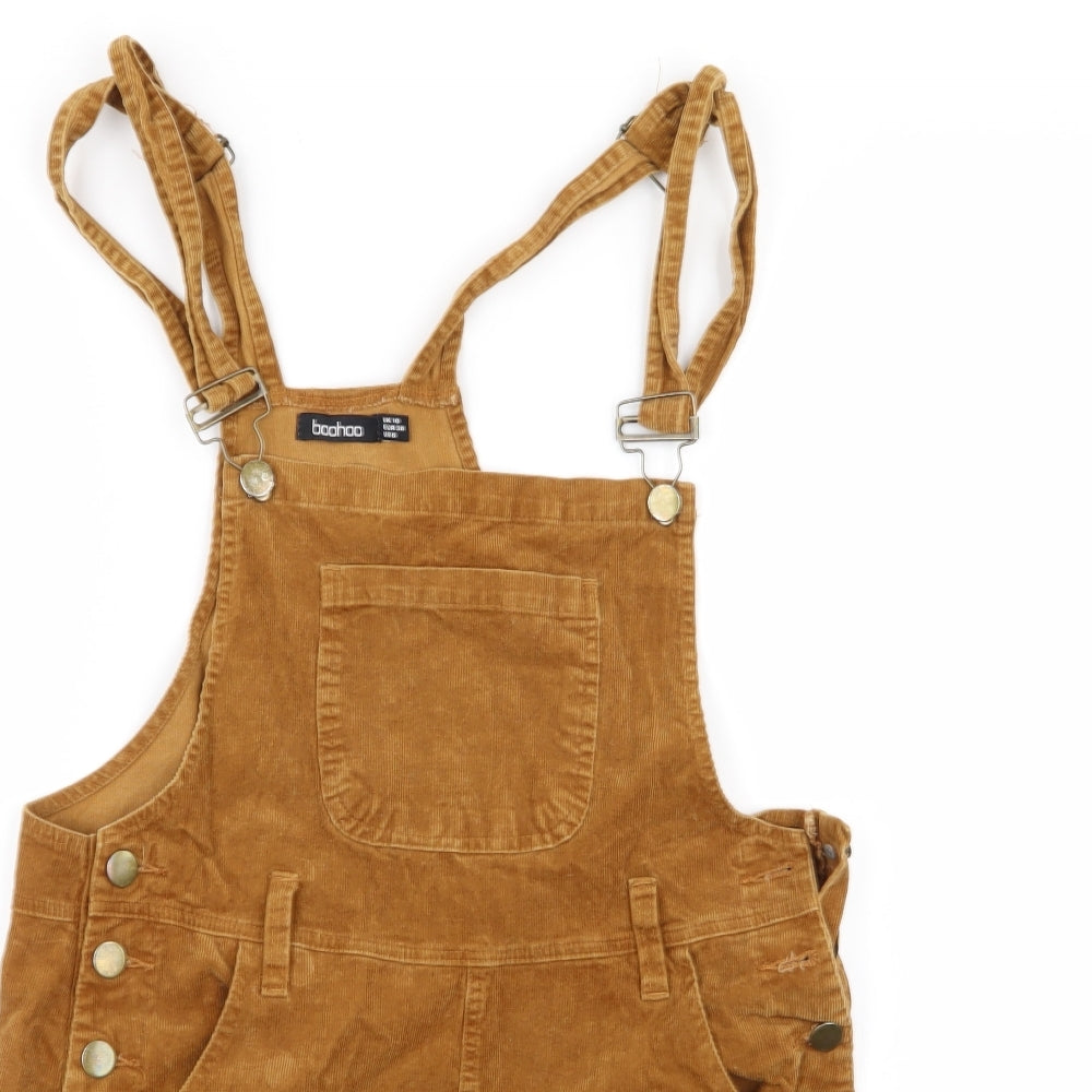 Boohoo Womens Brown   Pinafore/Dungaree Dress  Size 10