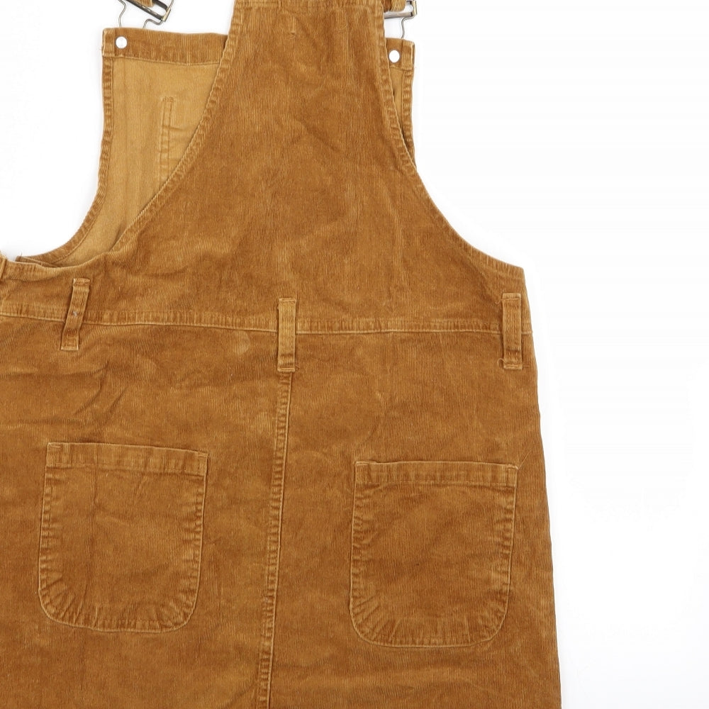 Boohoo Womens Brown   Pinafore/Dungaree Dress  Size 10