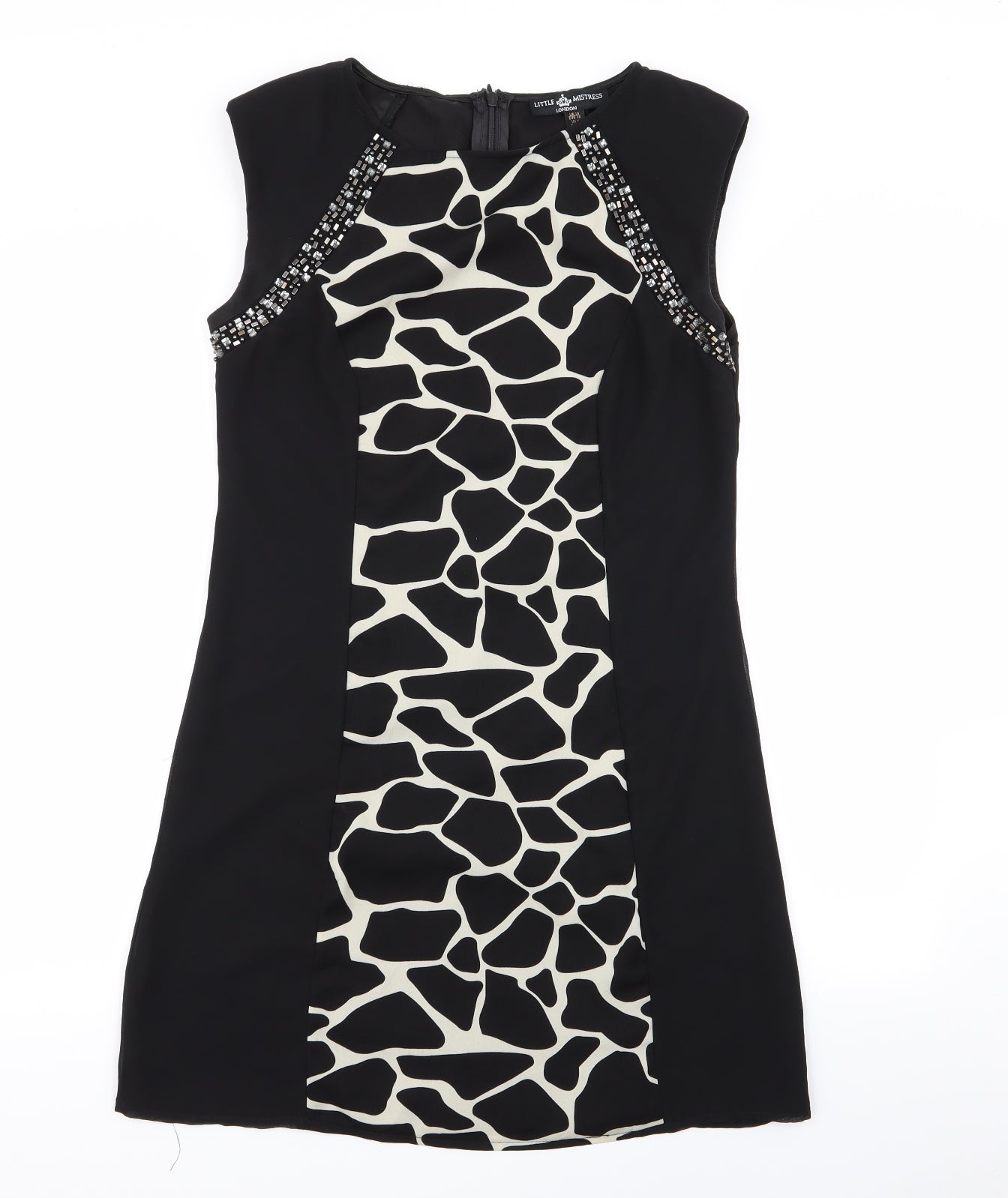 LITTLE MISTRESS Womens Black Geometric  A-Line  Size 10