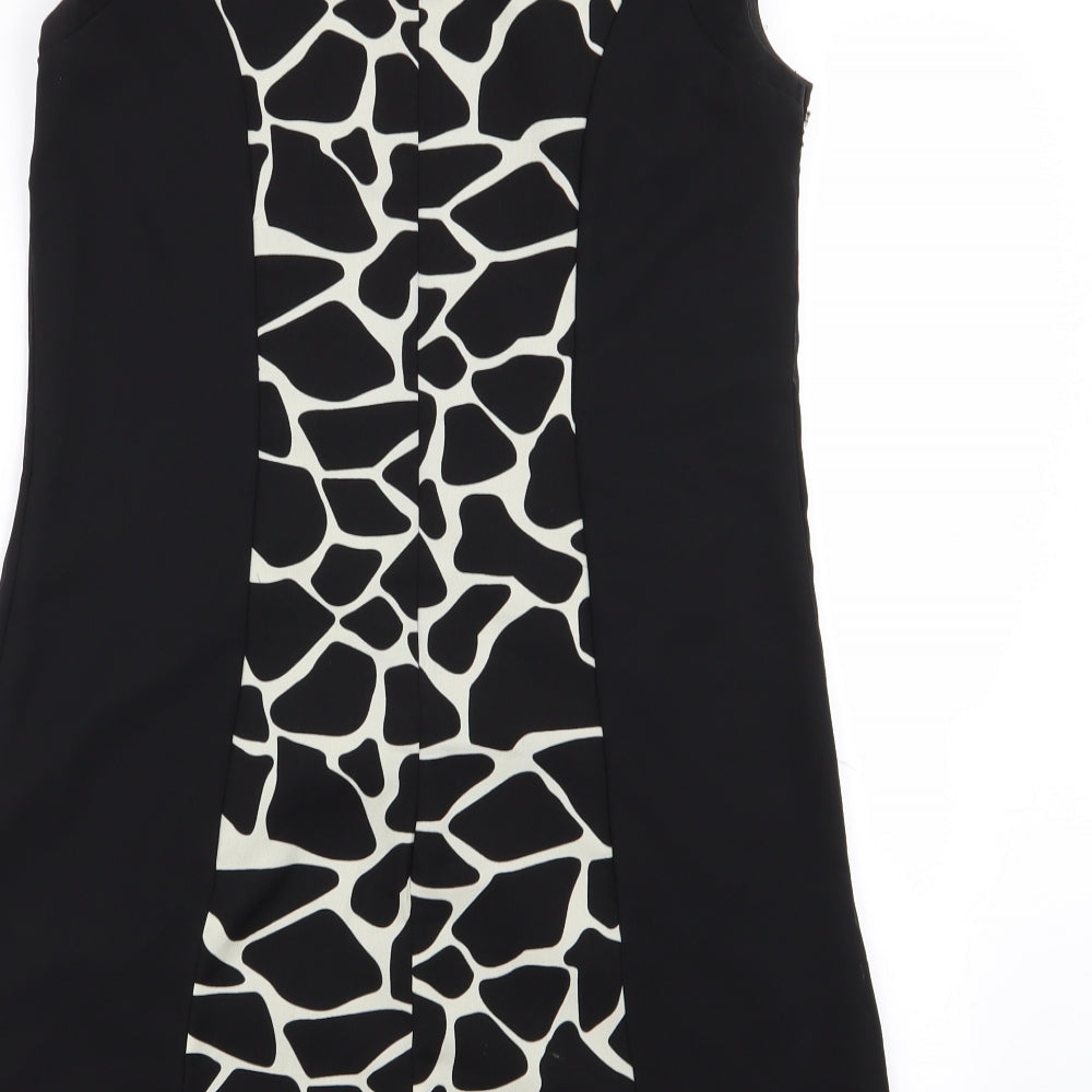 LITTLE MISTRESS Womens Black Geometric  A-Line  Size 10