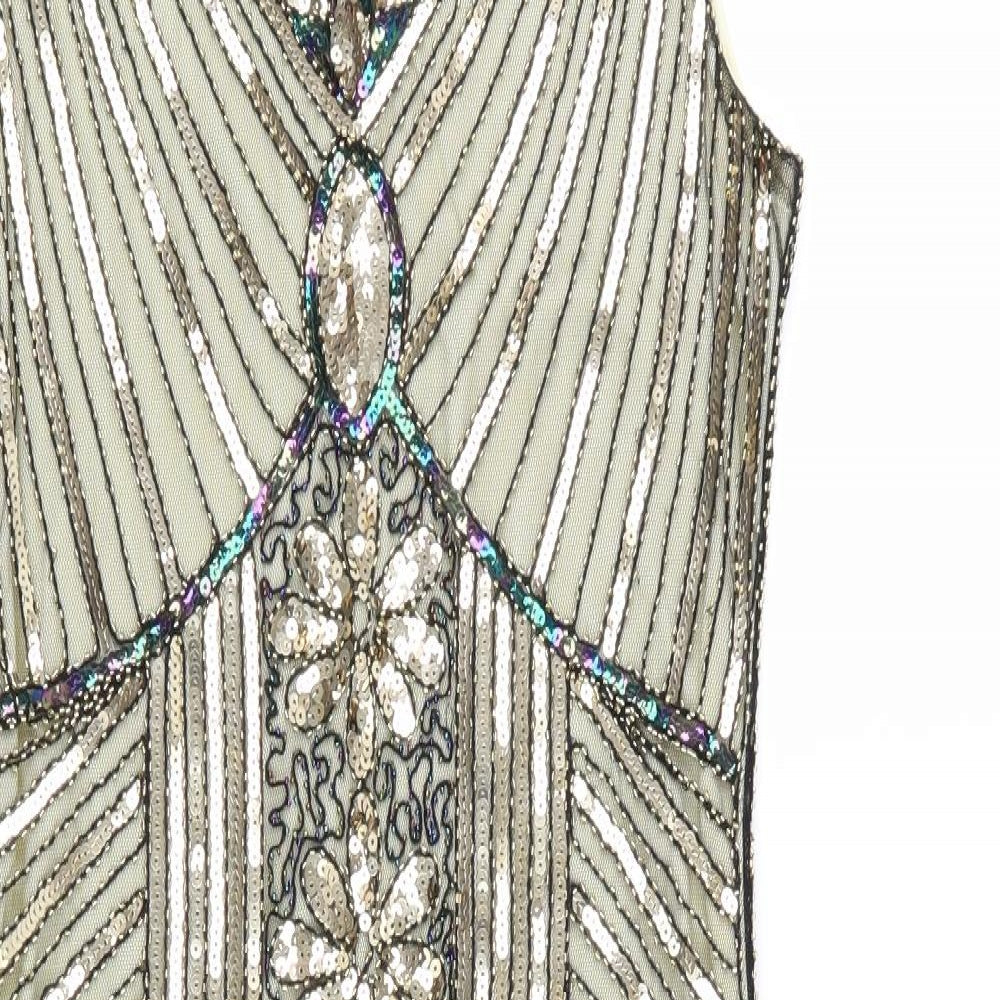 Preworn Womens Multicoloured Geometric  Fit & Flare  Size M