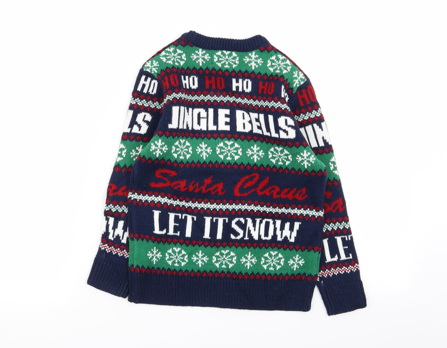Asda George Boys Multicoloured Geometric  Pullover Jumper Size 5-6 Years  - Christmas jumper