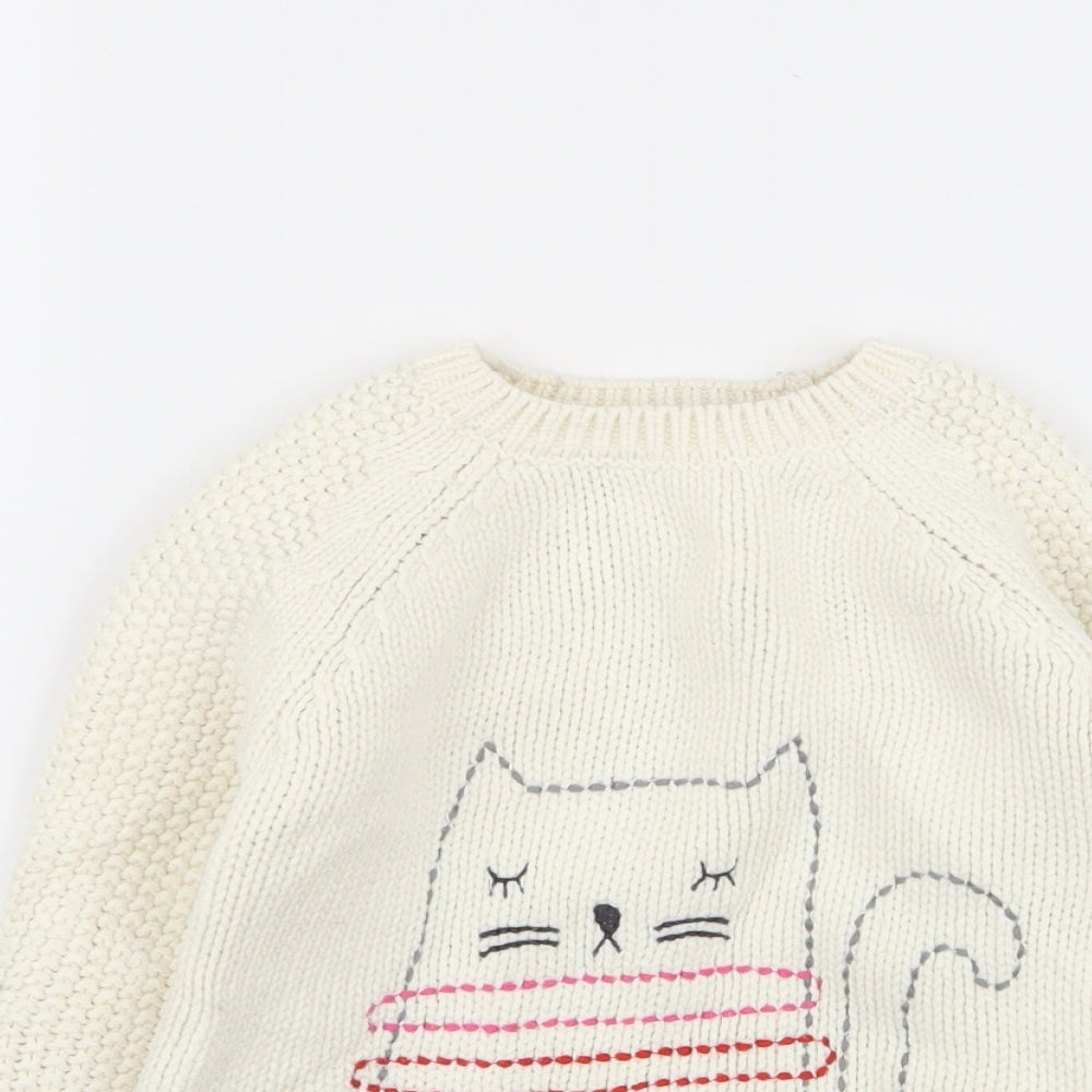 NEXT Girls Ivory   Pullover Jumper Size 3-4 Years