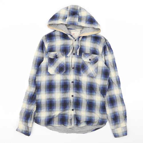 burton menswear Mens Multicoloured Check  Pullover Jumper Size M  - button up