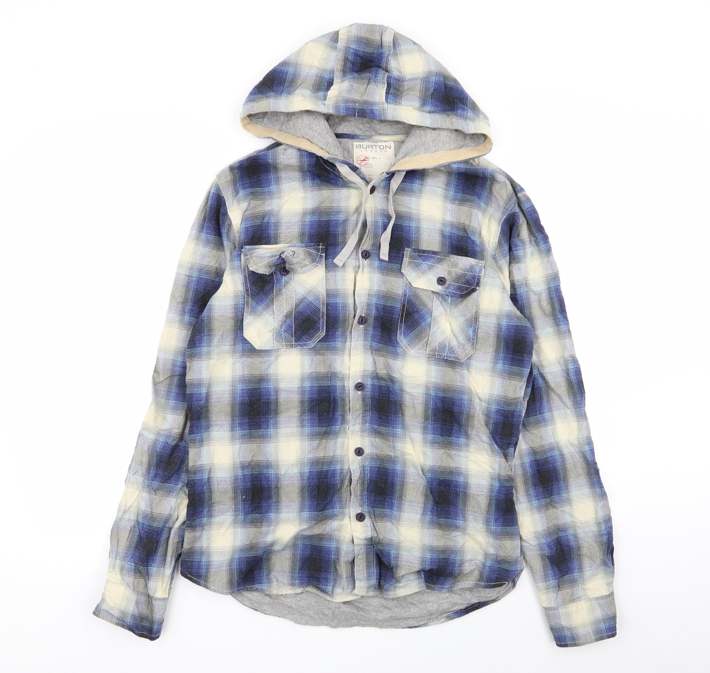 burton menswear Mens Multicoloured Check  Pullover Jumper Size M  - button up