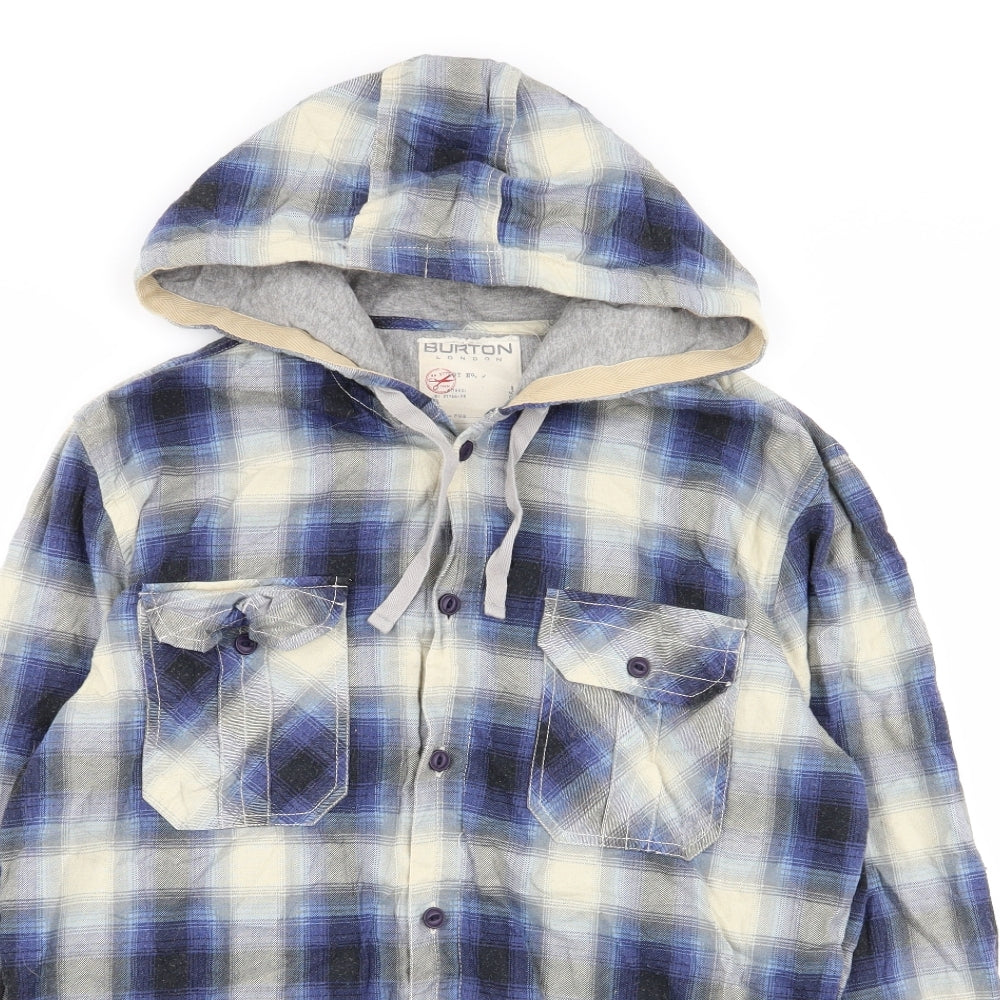 burton menswear Mens Multicoloured Check  Pullover Jumper Size M  - button up