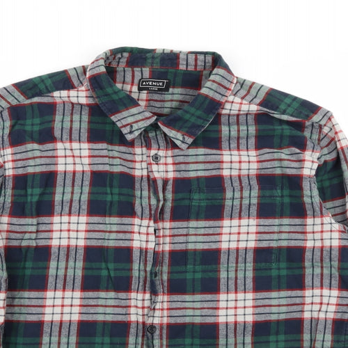 Avenue Mens Multicoloured Check   Button-Up Size L