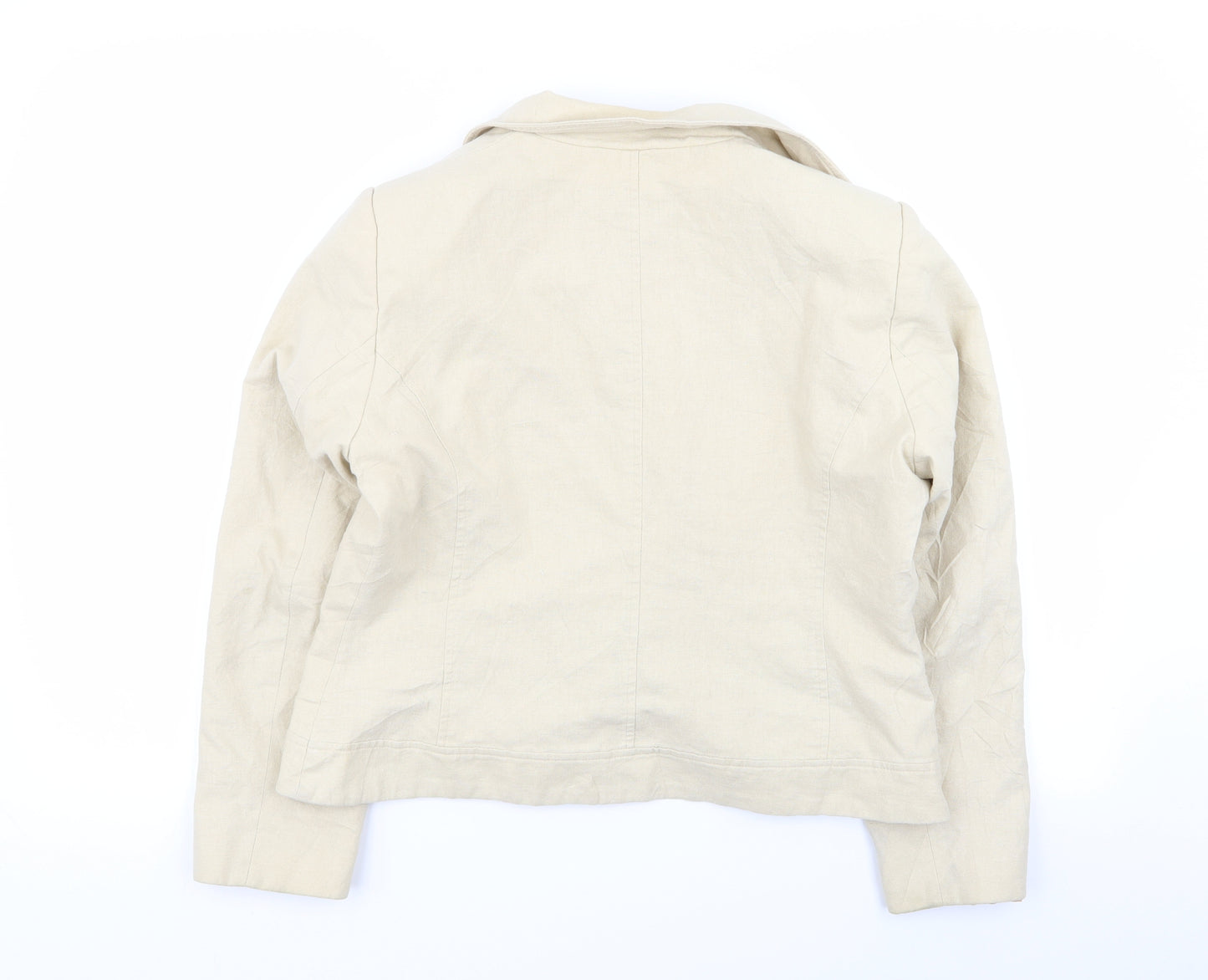 Klass Womens Beige Floral  Jacket Blazer Size 14