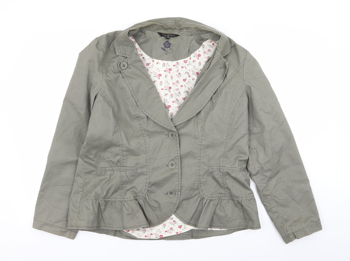 Debenhams Womens Green Jacket Blazer Size 16
