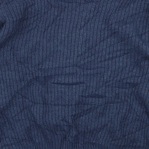 Carbou Mens Blue Geometric  Full Zip Jumper Size L