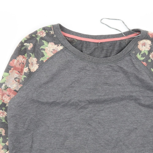 Asda George Womens Grey Floral  Pullover Jumper Size 12