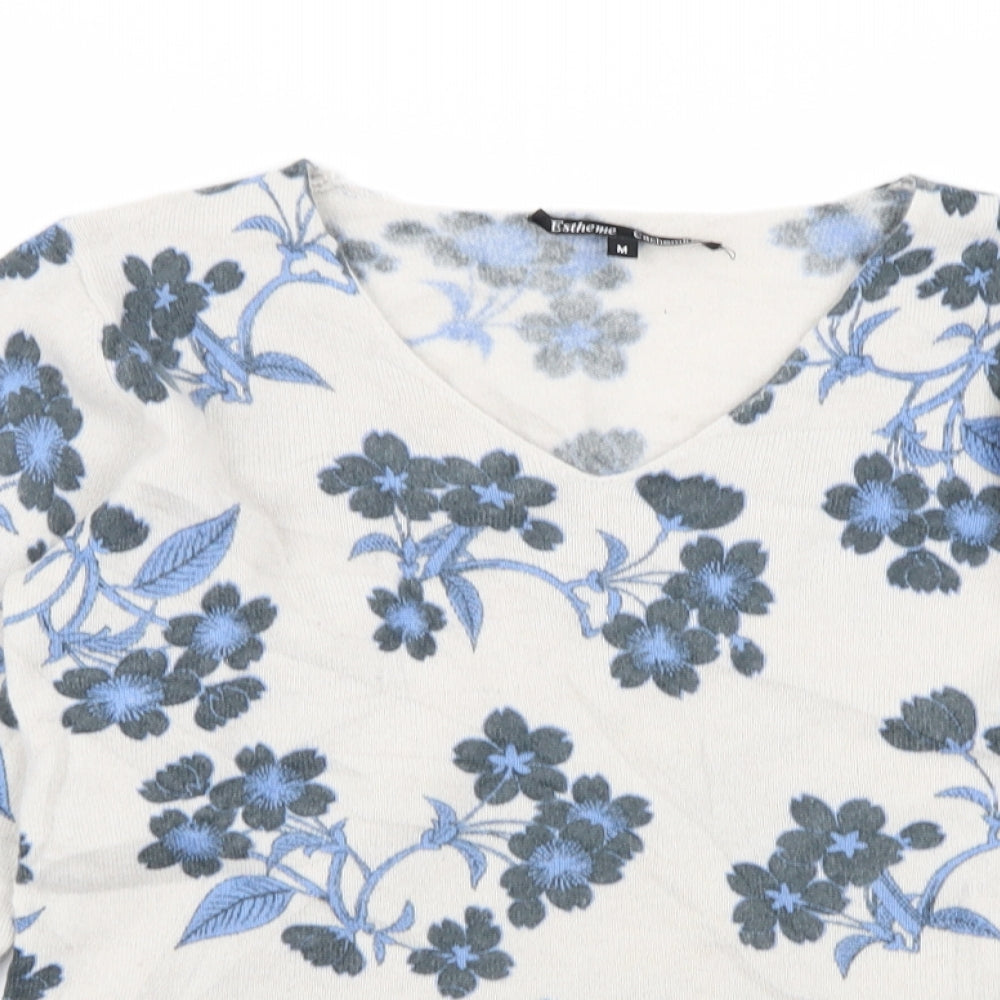 esthemme cashemire Womens Multicoloured Floral  Basic T-Shirt Size M
