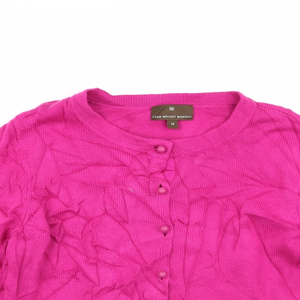 Fenn Wright Manson Womens Pink   Cardigan Jumper Size 14
