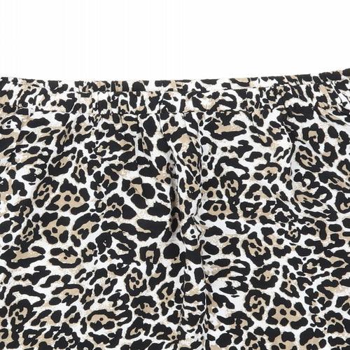 Papaya Womens Brown Animal Print  Basic Blouse Size 8