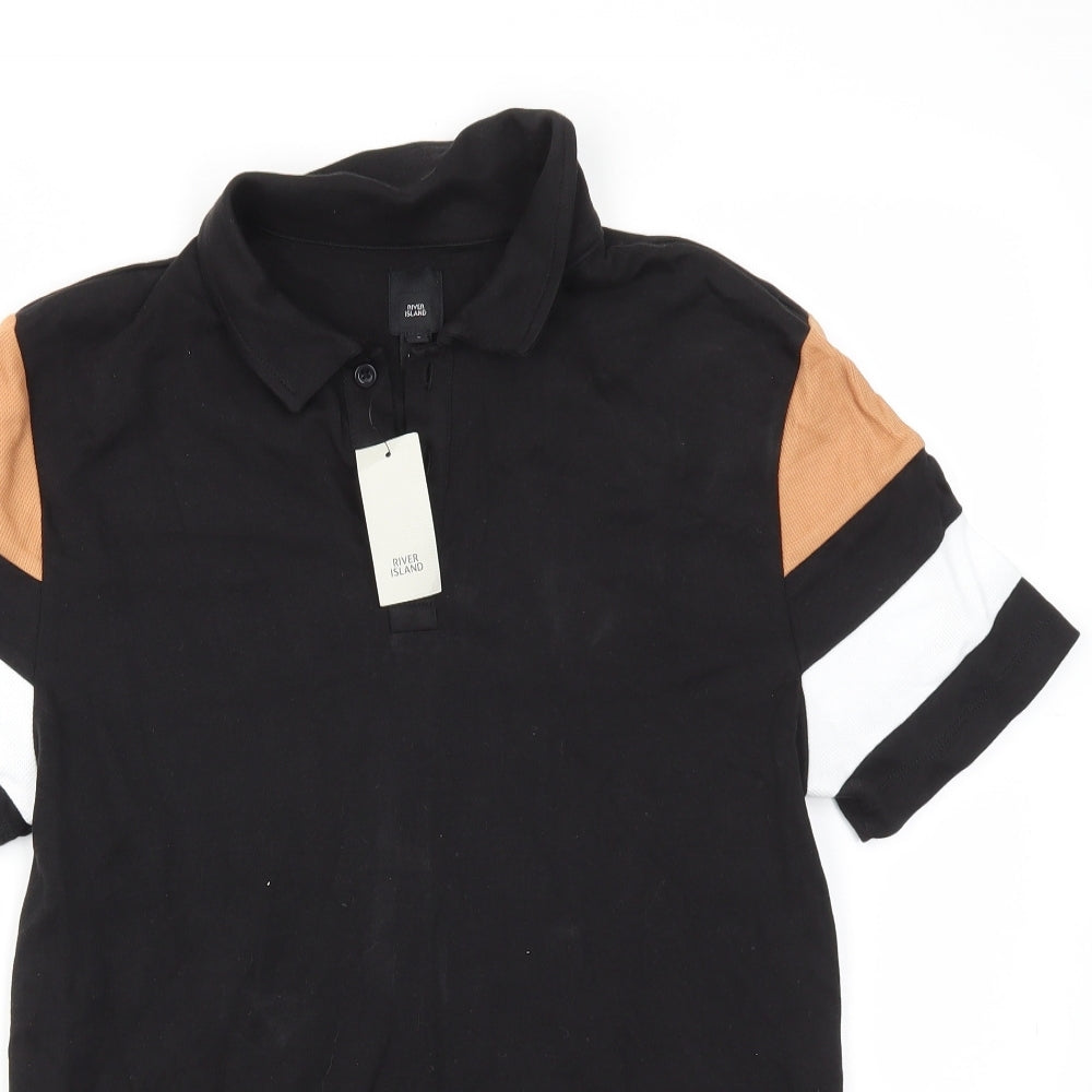 River Island Mens Black    T-Shirt Size S