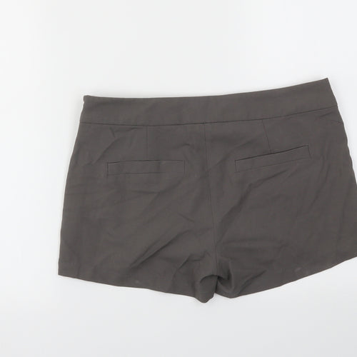 VILA Womens Grey Houndstooth  Cut-Off Shorts Size S