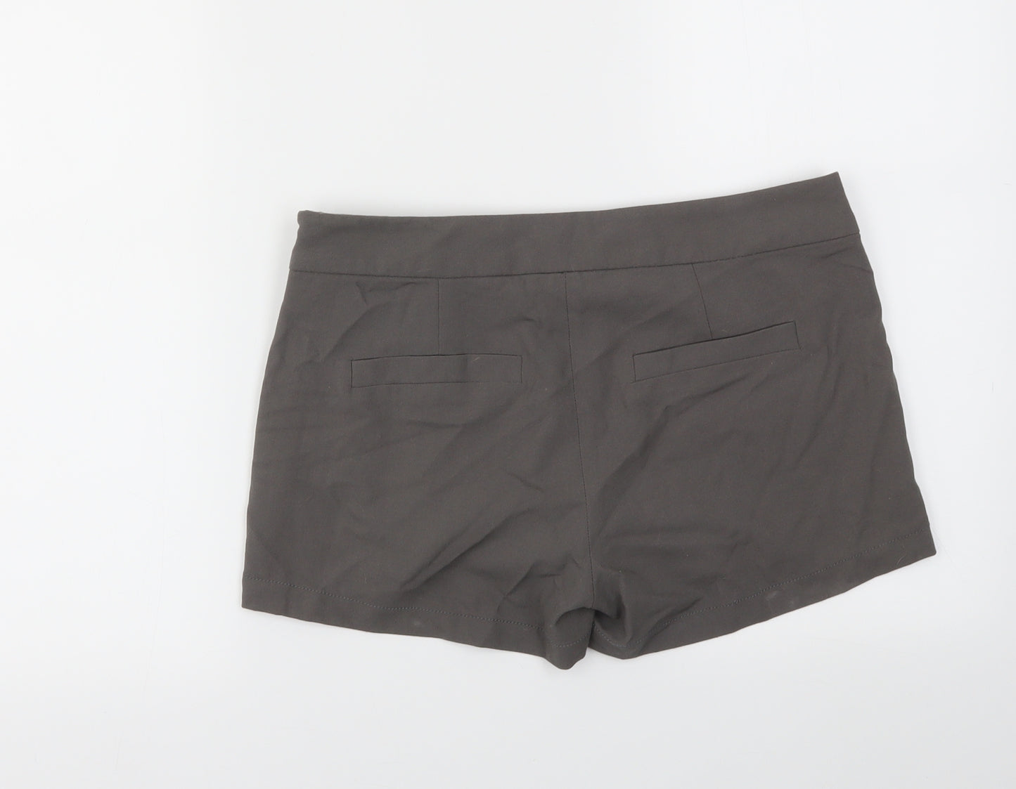 VILA Womens Grey Houndstooth  Cut-Off Shorts Size S