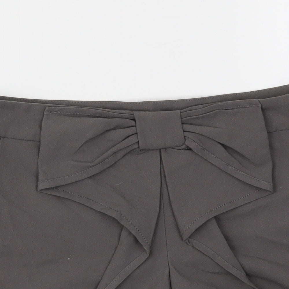 VILA Womens Grey Houndstooth  Cut-Off Shorts Size S