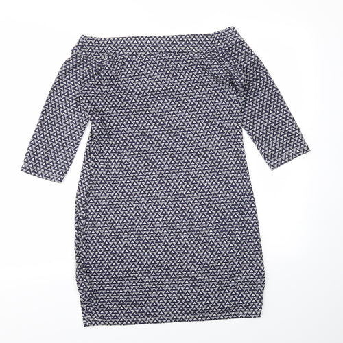 Primark Womens Blue Geometric  Fit & Flare  Size 14