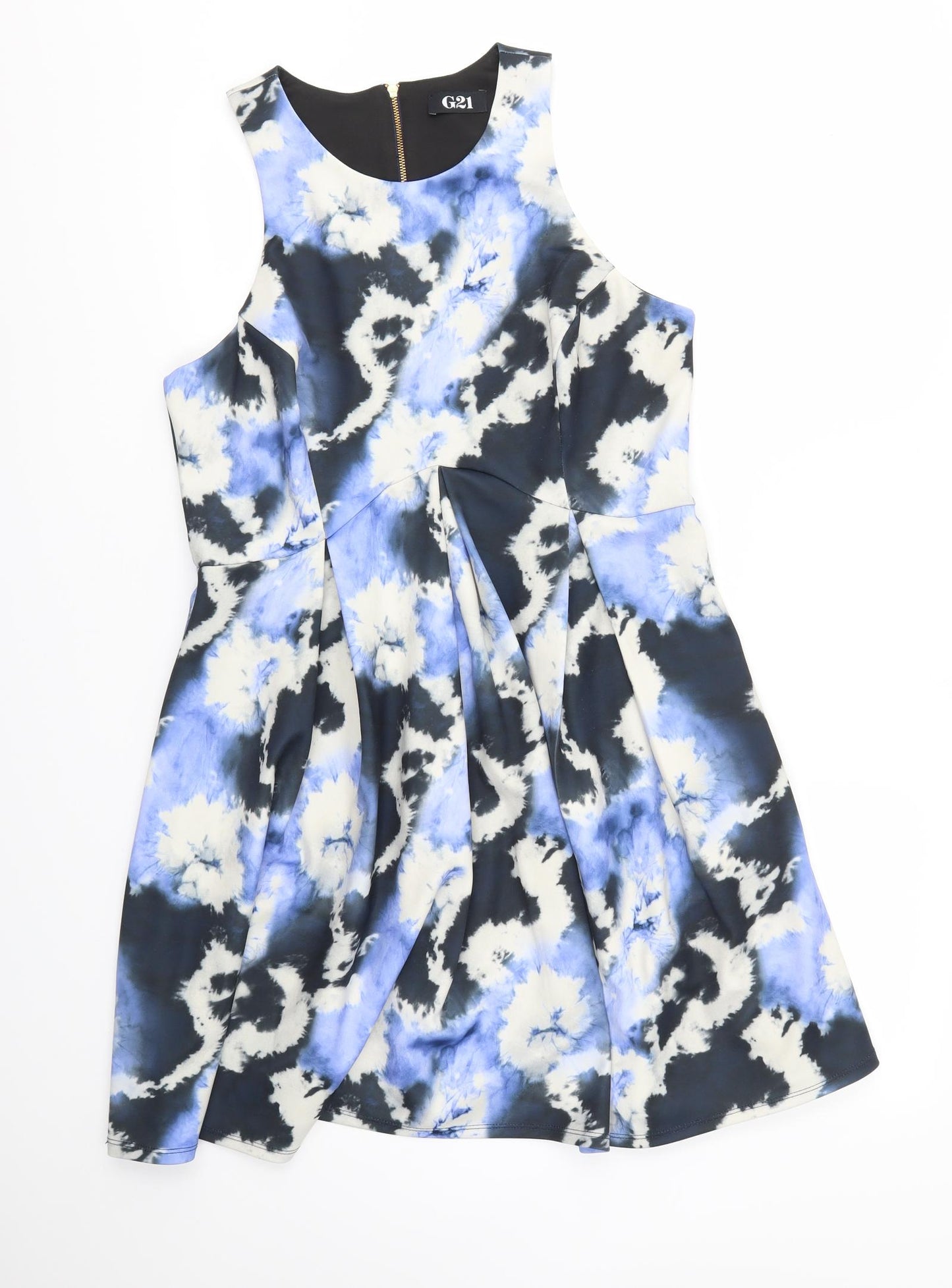 George Womens Blue Floral  Fit & Flare  Size 14